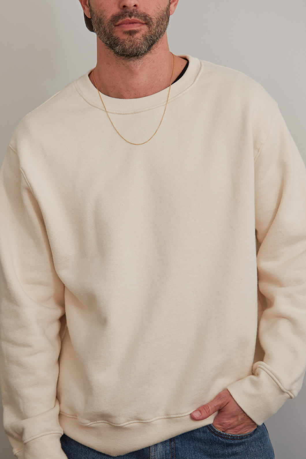 varsity crew sweatshirt - oatmeal